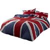 Rapport Home Rock N Roll - Set Copripiumino Singolo per Letto Singolo, Motivo: Bandiera Britannica, Colore: Blu, Rosso e Bianco