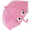 Fisura - Ombrello trasparente bambina "ojos" rosa a cupola con apertura automatica. Idea regalo per bambini. Diametro: 67,5 cm. Design originale e divertente.