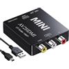 DigitPro Convertitore da RCA a HDMI, convertitore da AV a HDMI, 1080p mini RCA AV composito video audio a HDMI adattatore convertitore supporta PAL/NTSC per lettori DVD TV/Wii/PC/PS
