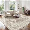 GENIMO Tappeto Vintage 200x290cm - Antiscivolo, Resistente - Marrone | Tappeto Antiscivolo, Pelo Corto Morbido Stile Vintage, Perfetto per Soggiorno, Ingresso, Cucina, Camera da Letto e Ufficio