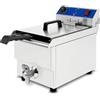 VERTES Friggitrice in acciaio inox 10L, 3000W, 230V, principio della zona fredda, temperatura regolabile in continuo 50-250°C, rubinetto di scarico, cestello per frittura, pulsante di reset, a olio