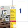 AVERY Etichette permanenti poliestere bianche Avery 210x297 mm 1 et/foglio - stampanti laser - cf. 100 ff - L4775-100