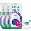 GUM Ortho Floss | rimuove la placca tra i denti | si espande in ampi spazi interdentali | infila incorporata | 2 volte (+1 campione bonus)