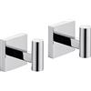 KOKOSIRI, B1013CH-P2, Appendiabiti da parete per bagno, cucina, 2 pezzi, acciaio inossidabile cromato