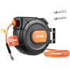 VEVOR Avvolgitubo per Aria Compressa Retrattile, Tubo Flessibile in PVC da 20 m x 9,5 mm, Massimo 300 PSI, con Riavvolgimento Automatico e Cavo da 2 m, Montaggio a Parete Girevole per Garage