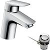 hansgrohe MyCube Miscelatore monocomando lavabo M con saltarello, Cromo, 71010000