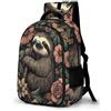 WECECE Zainetto Cute Sloth Bambina 12 Anni Borsa Scolastica Animal Print Studenti Classe 4-6 Cartella Scolastica per Studenti Comodo Impermeabile Outdoor Scuola Backpack
