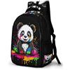 WECECE Zaino Scuola Cute Panda Motif Studenti 13-15 Anni Zaino per Computer Animal Pattern Ragazzi Classe 8-10 Zainetto Comodo Impermeabile Tempo Libero Sport School Bag
