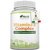 Nu U Nutrition Vitamina B Complex Alto Dosaggio - 180 Compresse Vegane - 6 Mesi - Tutte le 8 Vitamine B - Complesso di Vit B1, B2, B3, B5, B6, B12 Biotina e Acido Folico - Prodotto in Europa - Nu U Nutrition