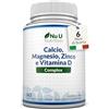 Nu U Nutrition Calcio, Magnesio, Zinco e Vitamina D3 ad Alto Dosaggio - 365 Compresse Vegetariane - Complesso con Selenio, Rame, Manganese e Boro - 6 Mesi di Durata - Prodotto in Europa - Nu U Nutrition