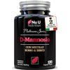 Nu U Nutrition D-Mannosio Puro - 120 Capsule Vegane - Complesso 3 in 1 con Estratti di Mirtillo Rosso e Ibisco - Supporto Naturale per le Donne - Prodotto in Europa - Nu U Nutrition