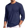 TACVASEN Maglia Uomo Manica Lunga Cotone Girocollo Casual Versatile | Stile Minimal Senza Stampe, Cuciture Piatte Resistenti, Uso Quotidiano