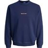 JACK & JONES JORNORREBRO EMB Sweat Crew - Felpa da Uomo, Ocean Cavern, M