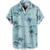 Xmiral Hawaiian Camicia per Uomo Casual Button Down Shortsleeve