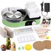 Innofans Tornio per Ceramica Elettrico Verde Chiaro - Kit Ceramica Completo per Adulti con 1kg di Argilla, 0-200 Giri/min Regolabile, Macchina Professionale Silenziosa per Principianti Regalo