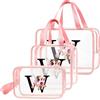DBPBToU Trasparente Beauty Case Donna, Trousse Trucchi Per Viaggio, Idea Regalo Personalizzata Con Lettere, Regali Donna Per Compleanno (W)