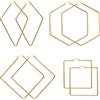 Flongo Orecchini geometrici da donna, oro, grandi, in acciaio inox, a rombi, quadrati, minimalisti, moderni, alla moda, regalo di compleanno, festa, vita quotidiana, fidanzata, moglie, Acciaio
