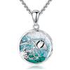 CUPENDA Tartarughe marine, stelle marine, razze, cavallucci marini, balene/onde, collana in argento Sterling 925, con ciondolo a forma di oceano, gioielli per donna e uomo, 0.75 inches, Argento