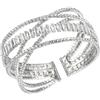 MILAKOO Bling stratificato nuziale cristallo strass polsino argento scintillio strutturato bracciale elastico per le donne