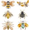 PH PandaHall 6 stili di insetti spille api spille da bavero con cristallo a forma di scarabeo spilla a forma di ape con strass scintillanti per donne uomini abbigliamento zaino decorazione festa di