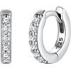 FaithHeart Strass Orecchini Argento S925 6mm Orecchini a Cerchio Oro con Strass Zirconi Orecchini Minimalisti
