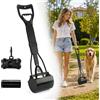 Shyllin Raccogli Cacca Cane, Paletta per Escrementi di Cani 80 cm (Nero) | Pieghevole, impugnatura ergonomica, raccolta senza piegarsi, con porta sacchetti e sacchetti, per cani e gatti