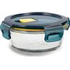 Quid Astral Contenitore rotondo ermetico in vetro 14 x 14 x 6 cm - 40 cl Blu