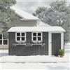 Luscriate Casetta da giardino in metallo, 370 x 303 cm, con finestra e porta, grigio (grigio, 370 x 303 x 205 cm)