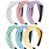 obeoby 6 cerchietti per capelli annodati per donne e ragazze | plastica di poliestere, leggera e resistente, vestibilità comoda, 16 x 13 cm, per tutti i giorni, feste e viaggi