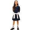 Tommy Hilfiger Bambina Abito in Maglia Mini Cable Sweater Dress Colletto a Polo, Blu (Dark Night Navy), 4 Anni
