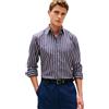 Tommy Hilfiger Uomo Camicia Flex Poplin Bold Stripe in Cotone, Multicolore (Carbon Navy/Stripe), XXL