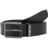 Tommy Hilfiger Uomo Cintura Oliver 3,0 cm in Pelle, Nero (Black), 85 cm