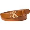 Calvin Klein Donna Cintura Ck Logo Belt 3.5 cm Cintura in Pelle, Marrone (Argan Oil/Antique Light Gold), 95 cm
