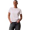 Calvin Klein Donna T-Shirt Maniche Corte Woven Label Classic Scollo Rotondo, Bianco (Bright White), M