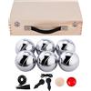 Engelhart - 010205 - Set Bocce di Lusso, 2 x 3, con Cassetta in Legno - Petanca - Triplette da 720 g