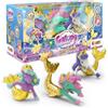 GALUPY Mermaid Gold Pack Set di 3 Unicorni Sirena per Ragazze, Figure di Unicorno da Collezione, 3 Unicorni Speciali, Giocattoli per Ragazze