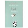 bsb Biglietto di auguri per la nascita di felicità (blu) con panda, 311831-2