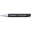DONAU Pennarello a olio D-OIL 7369001PL-09, punta tonda 2,8 mm, a base di olio, pennarello indelebile, colore bianco, inchiostro impermeabile, per plastica, metallo, legno, vetro, scrittura su quasi qualsiasi superficie