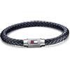 Tommy Hilfiger Jewelry Bracciale in Pelle Intrecciata da Uomo Colore Blu navy - 2701000