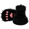 hbbhml Pelliccia sintetica Scarpe Animale Gatto Volpe Zampa Pantofole Fursuit Peluche Fuzzy Fluffy Caldo Artiglio Stivali Costume Accessori, nero, Taglia unica