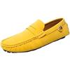 Kanggrei Mocassini Penny da Uomo Punta Tonda Mocassini da Guida in Pelle Scamosciata con Tacco Piatto Leggero Antiscivolo Moda da Passeggio Slip on Mocassini Scarpe