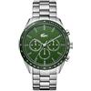 Lacoste Orologio con Cronografo al Quarzo da Uomo Collezione BOSTON con Cinturino in Acciaio Inossidabile Argentato - 2011080