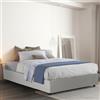 Dmora Letto Piazza e Mezza Arianna, Letto Contenitore con Rivestimento in Tessuto, 100% Made in Italy, Apertura Frontale, Adatto per Materasso Cm 120x200, Bianco