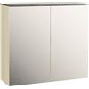 Composad | Pensile Bagno della Linea PROMESSA con 2 Ante a Specchio, Specchiera Con Vano Contenitore, Arredo Bagno, (LxAxP): 39,6x65x22 cm, Grigio Cashmere Topmatt e Marmo Blunt, Made In Italy