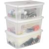 Iris Ohyama Scatole Portaoggetti, 11L, Set di 3, Trasparente, Chiusura facile, Impilabile, Plastica Trasparente, Per Armadio, Scaffali, Scuola, Organizzazione, Giocattoli, Cartoleria, Scarpe, MCB-11