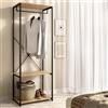 Dmora Guardaroba Grande Castellaccio 40x167h cm Marrone Rovere 2 Ripiani Appendiabiti, Armadio Camera da Letto Cassetti