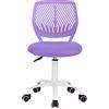 FurnitureR 1 Set Regolabile in Altezza, Girevole con Design Schienale Piccolo Foro scrivania Senza braccioli Sedia da Ufficio, Camera da Letto, Viola, 38.5x40x75-87CM