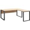 Composad | Scrivania ad Angolo della Linea Disegno con Gambe in Metallo, Scrivania ufficio Moderno, Scrivania Grande, Scrivania a L (LxAxP): 170x74,3x170 cm, Rovere Mielato