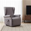 Dmora Poltrona Umberta 75x84x107h cm Grigio Chiaro Sfoderabile Reclinabile, Poltroncina Braccioli Made in Italy