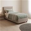 Dmora Letto Singolo Cassiopea, Letto Contenitore con Rivestimento in Tessuto, 100% Made in Italy, Apertura Frontale, Adatto per Materasso Cm 80x200, Tortora